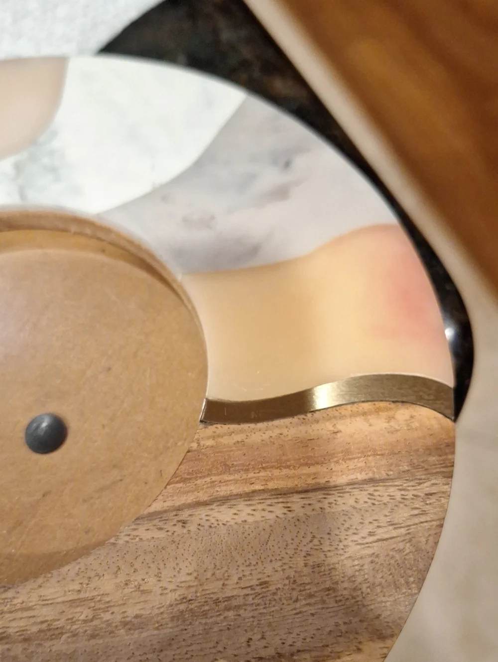 Paper Source Round, Multi Medium Picture Frame. Marble, Wood, Gold